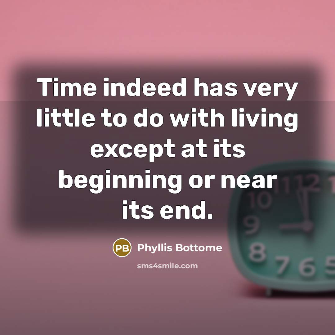 “Time indeed has very little to do with living except…” quote by Phyllis Bottome