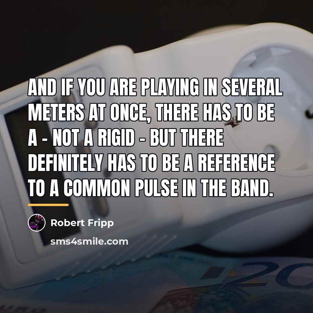 “And if you are playing in several meters at once,…” quote by Robert Fripp