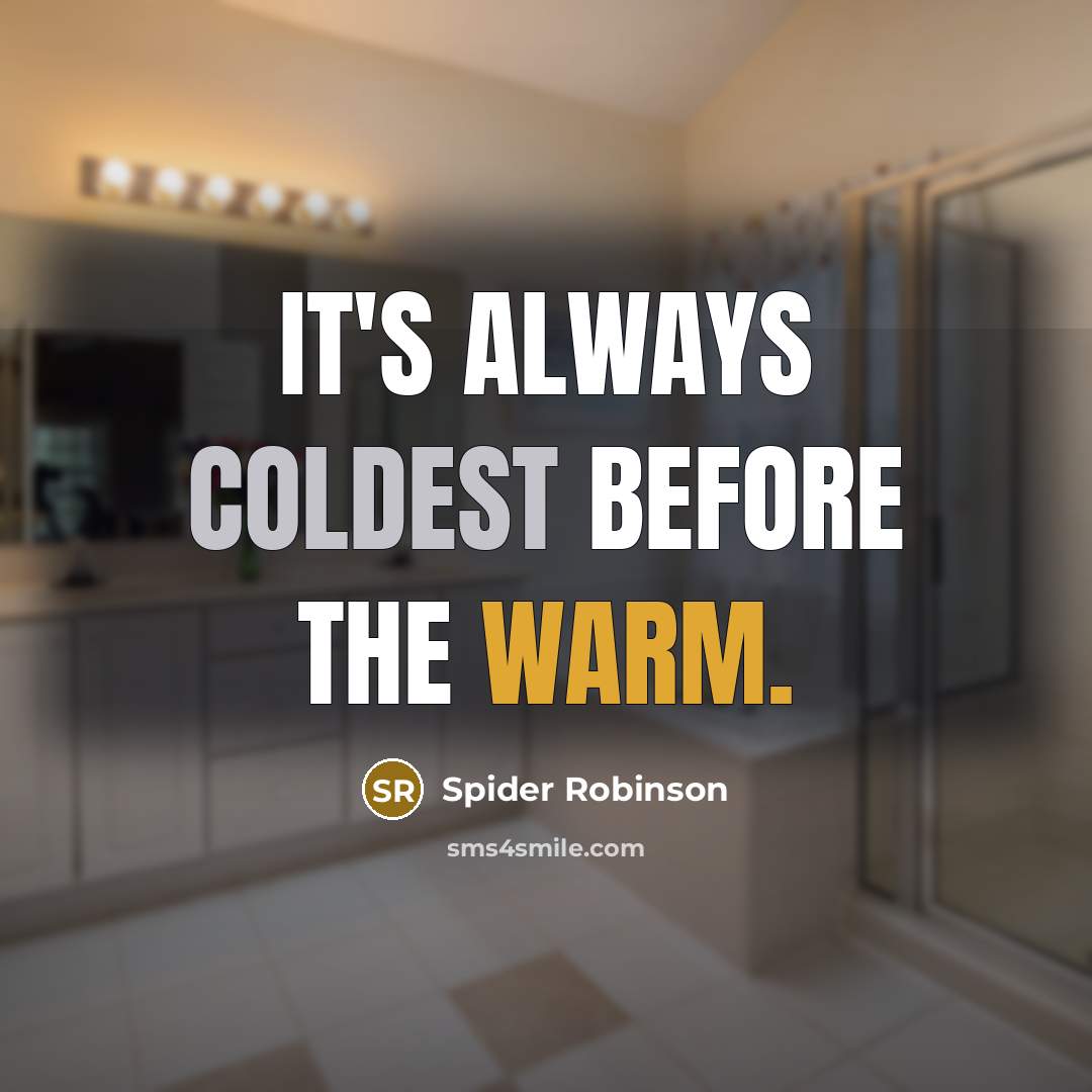 “It's always coldest before the warm.” quote by Spider Robinson