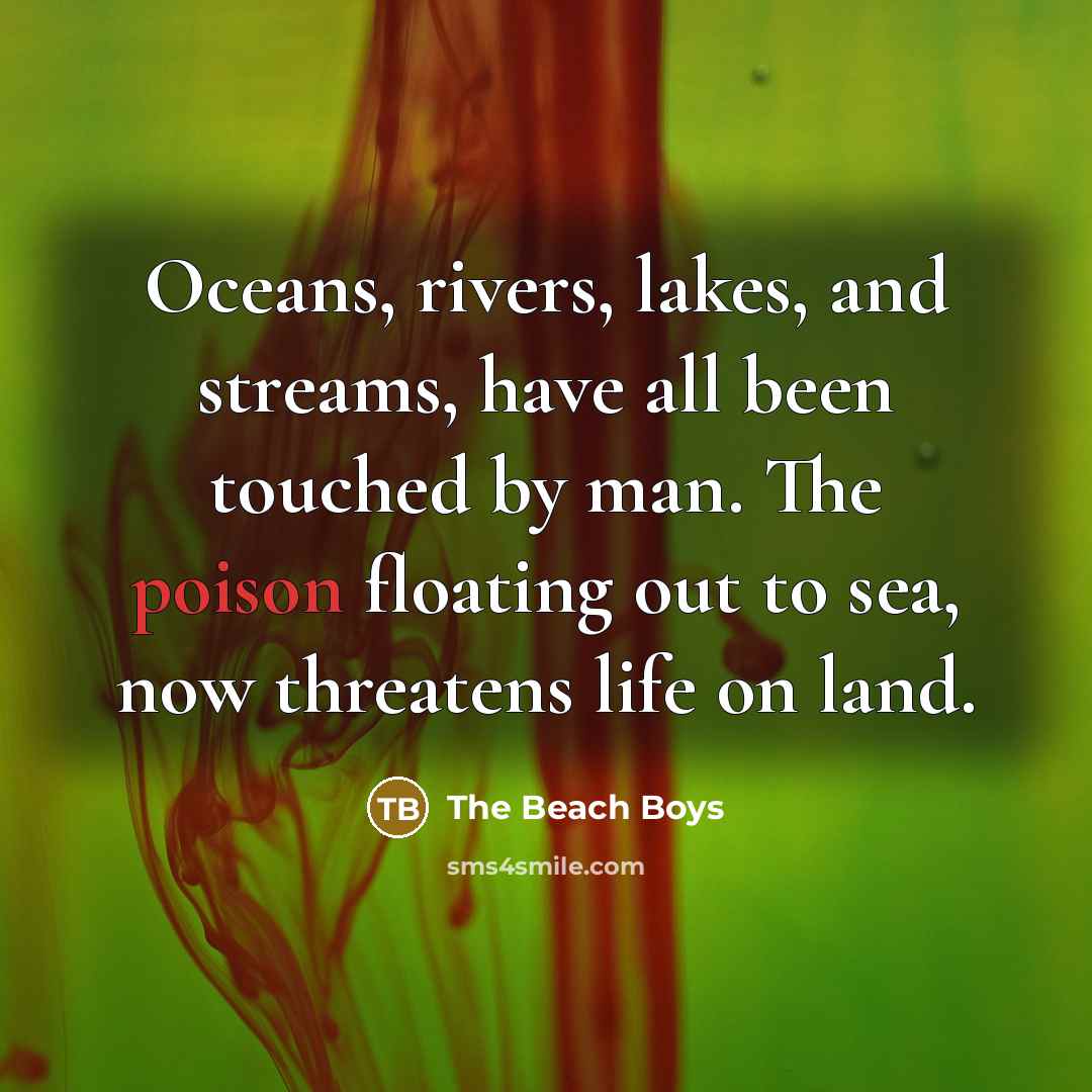“Oceans, rivers, lakes, and streams, have all been touched by…” quote by The Beach Boys
