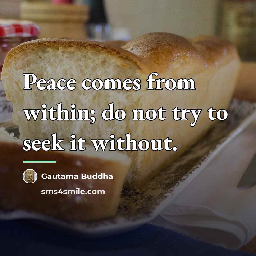 “Peace comes from within; do not try to seek it…” quote by Gautama Buddha