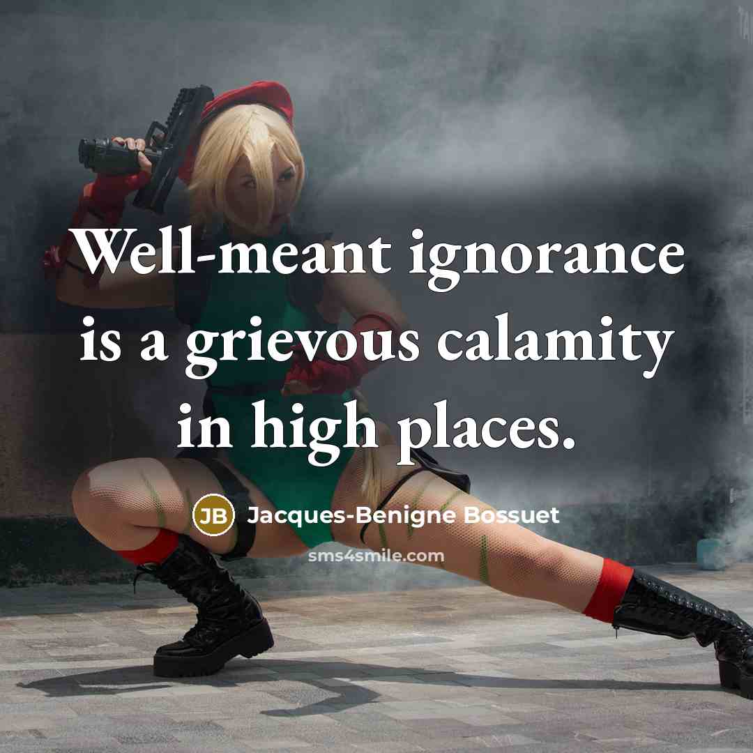 “Well-meant ignorance is a grievous calamity in high places.…” quote by Jacques-Benigne Bossuet