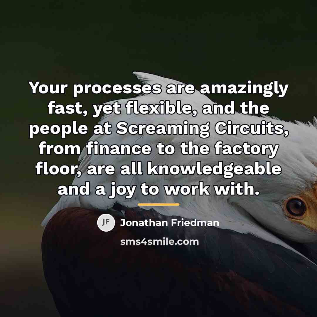 “Your processes are amazingly fast, yet flexible, and the people…” quote by Jonathan Friedman