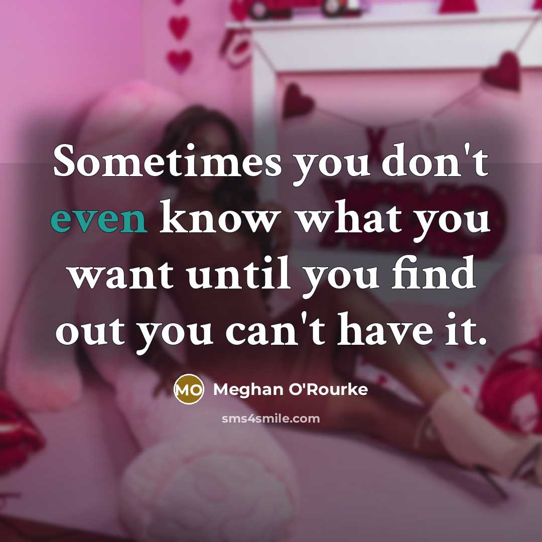 “Sometimes you don't even know what you want until you…” quote by Meghan O'Rourke