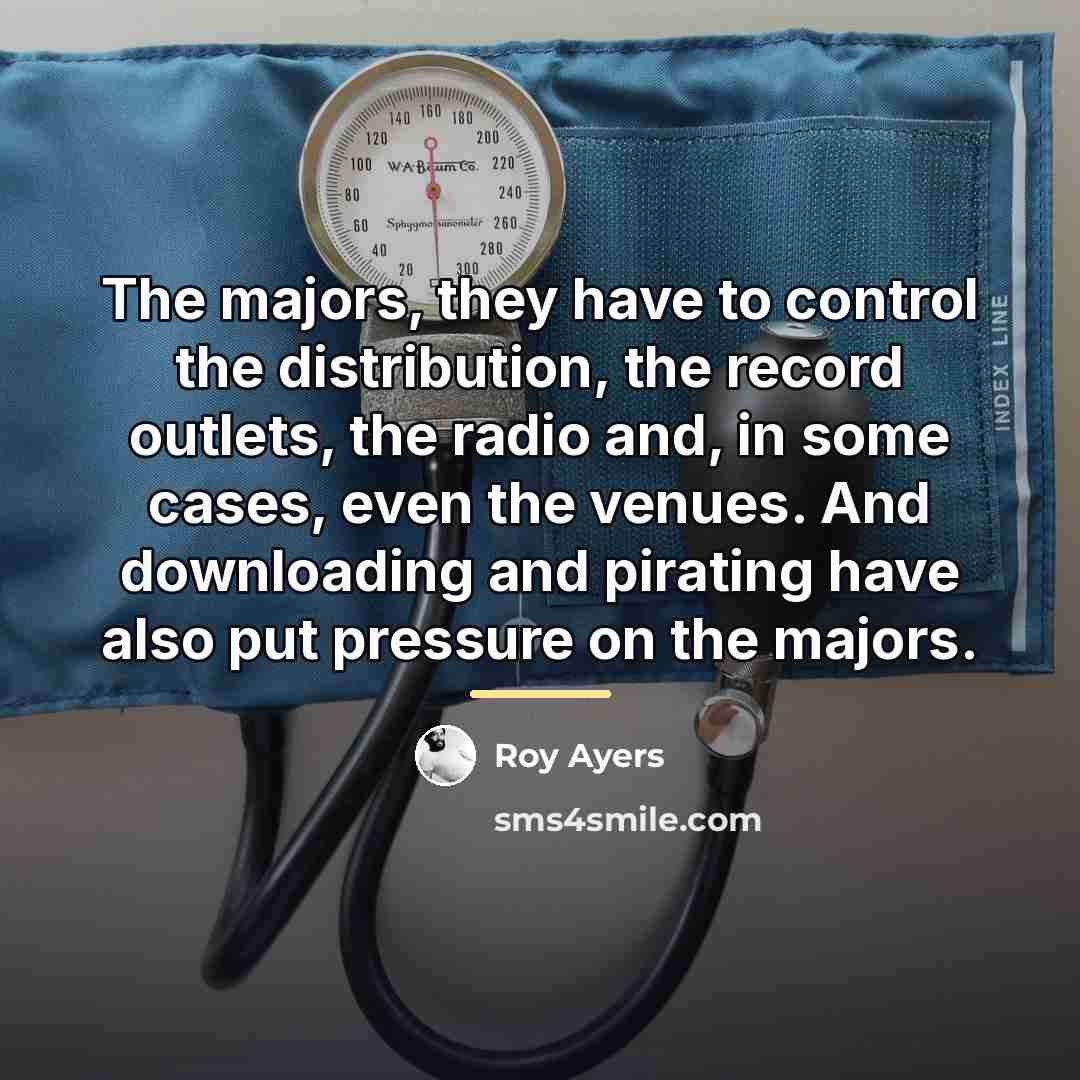 “The majors, they have to control the distribution, the record…” quote by Roy Ayers
