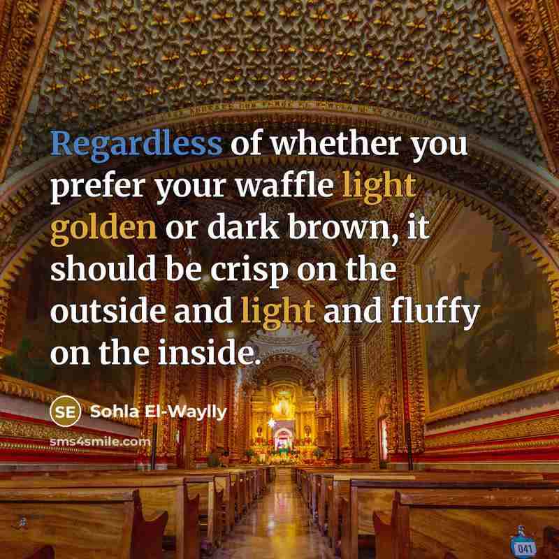“Regardless of whether you prefer your waffle light golden or…” quote by Sohla El-Waylly
