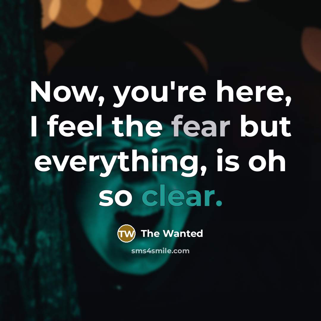 “Now, you're here, I feel the fear but everything, is…” quote by The Wanted