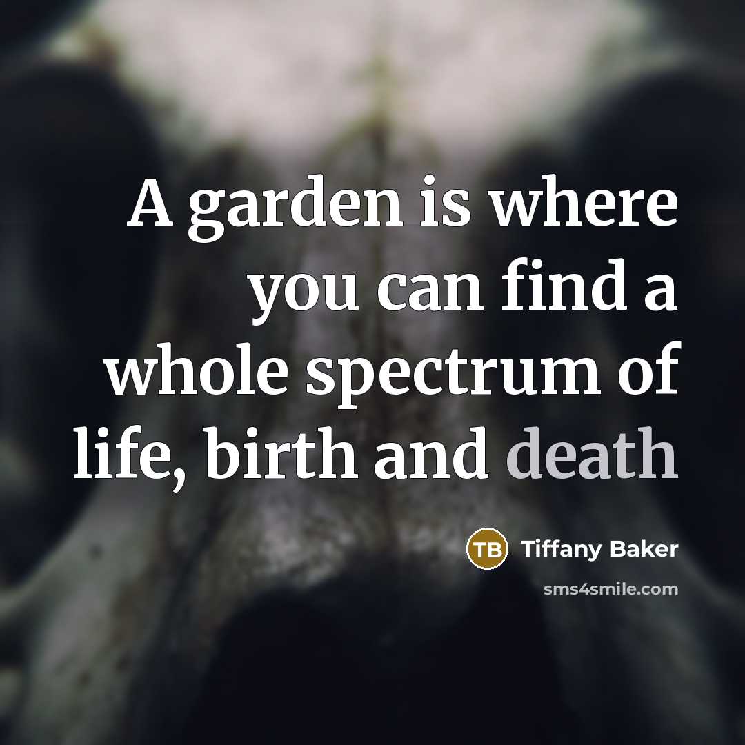 “A garden is where you can find a whole spectrum…” quote by Tiffany Baker