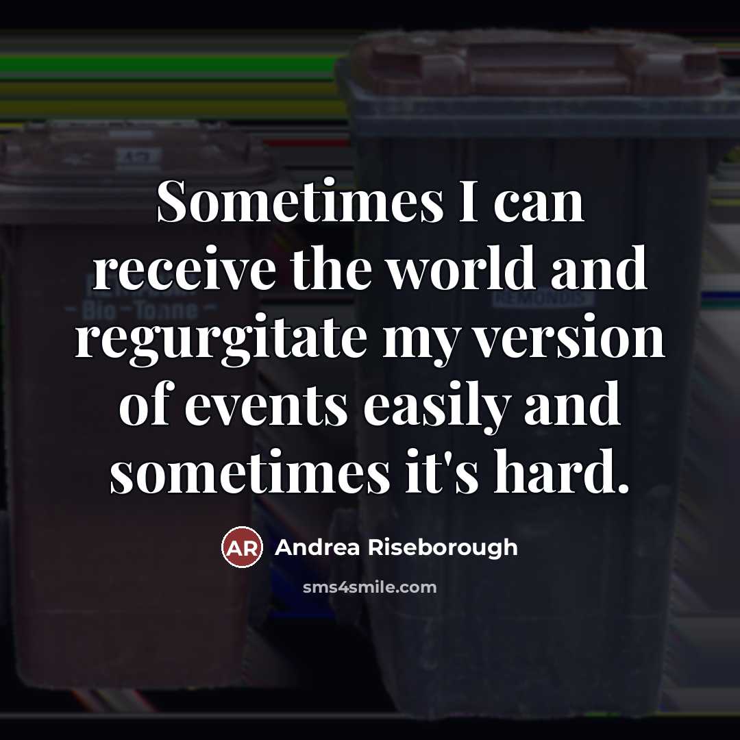 “Sometimes I can receive the world and regurgitate my version…” quote by Andrea Riseborough