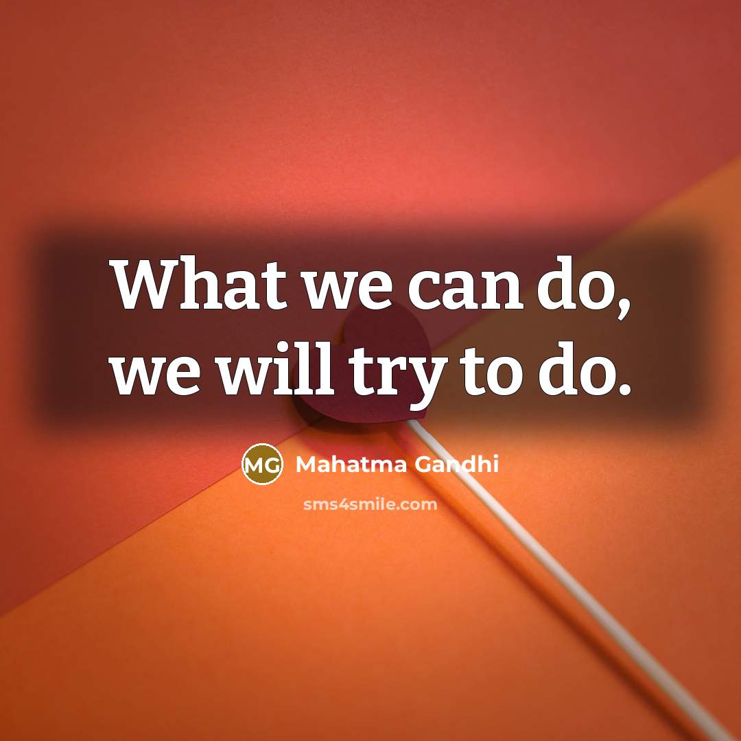 “What we can do, we will try to do.…” quote by Mahatma Gandhi