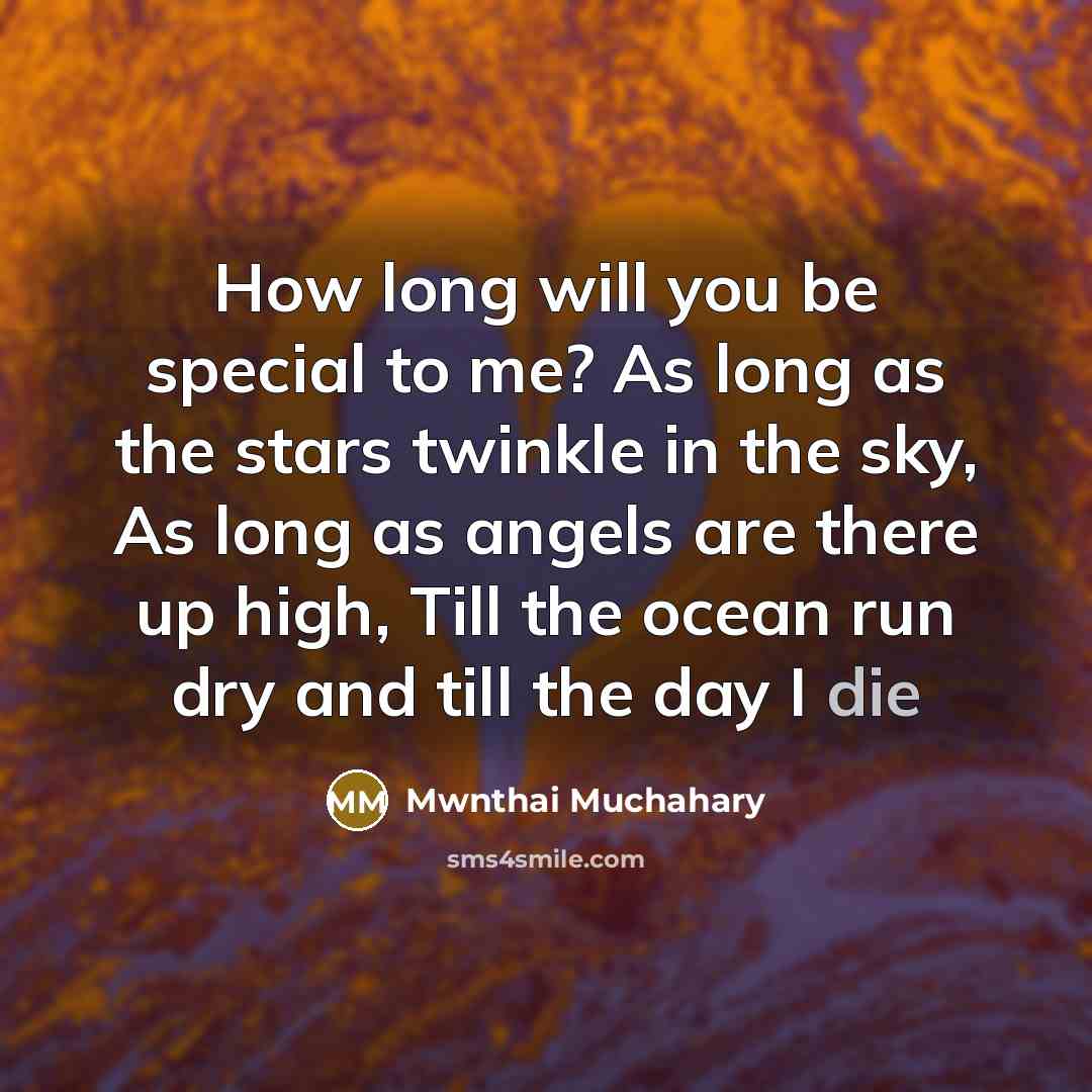 “How long will you be special to me? As long…” quote by Mwnthai Muchahary