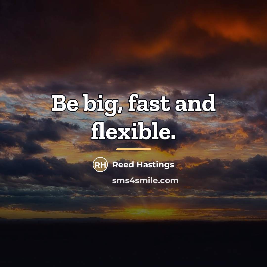 “Be big, fast and flexible.…” quote by Reed Hastings