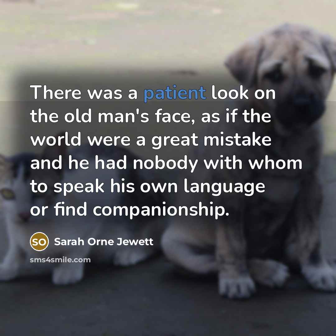 “There was a patient look on the old man's face,…” quote by Sarah Orne Jewett