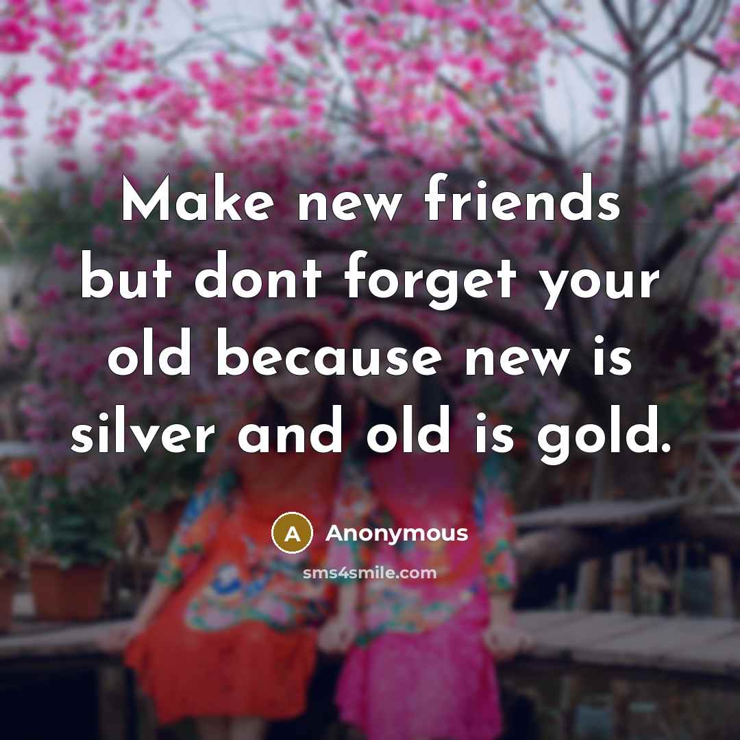 “Make new friends but dont forget your old because new…” quote by Anonymous