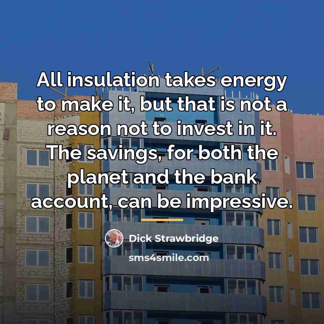 “All insulation takes energy to make it, but that is…” quote by Dick Strawbridge