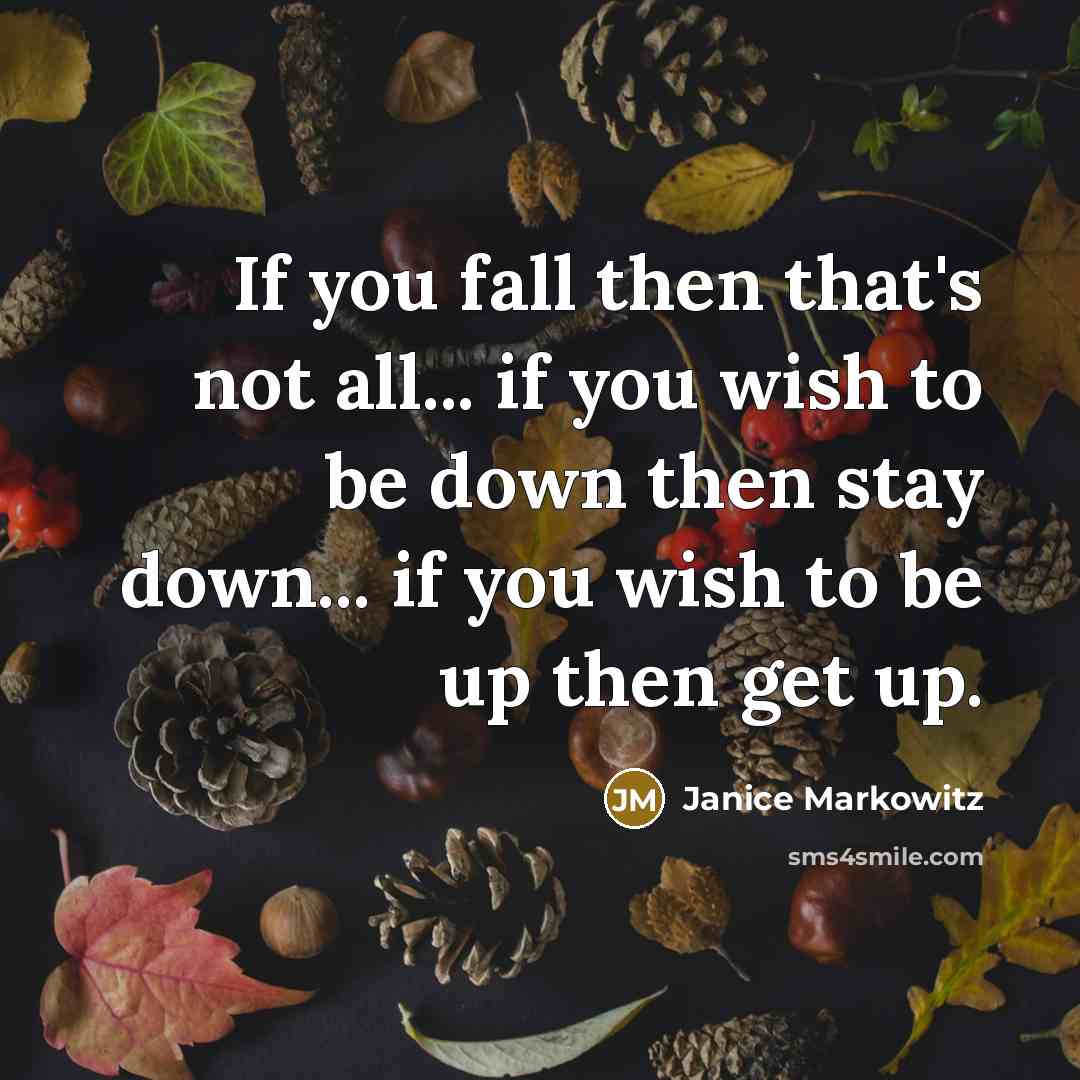 “If you fall then that's not all... if you wish…” quote by Janice Markowitz