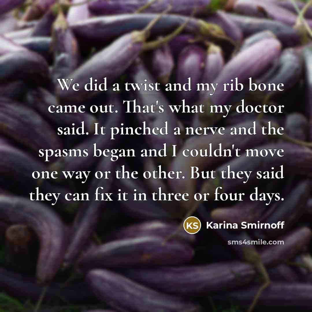 “We did a twist and my rib bone came out.…” quote by Karina Smirnoff