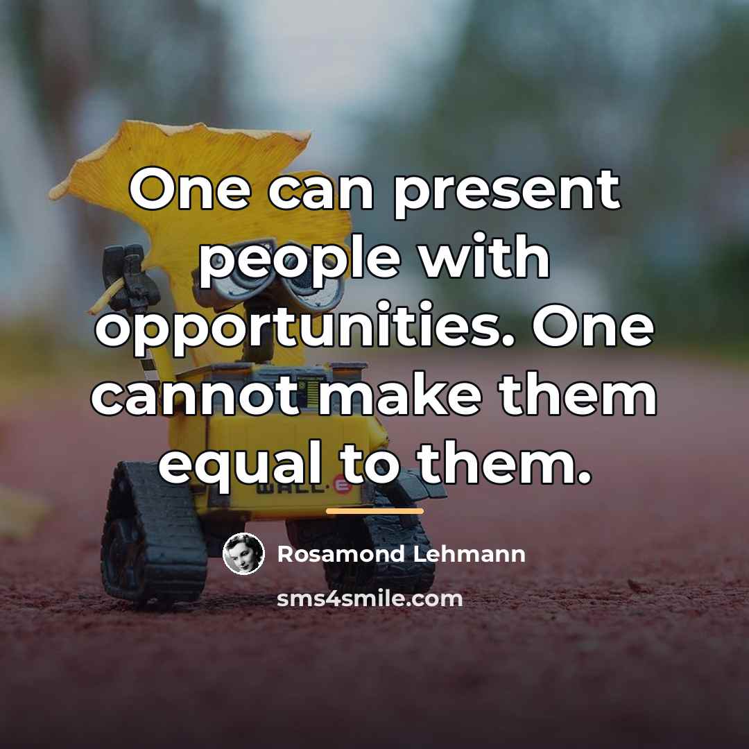 “One can present people with opportunities. One cannot make them…” quote by Rosamond Lehmann