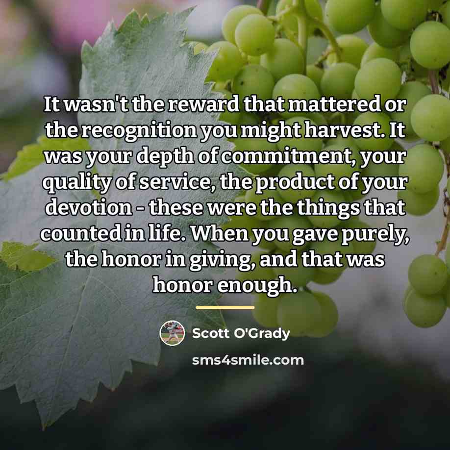 “It wasn't the reward that mattered or the recognition you…” quote by Scott O'Grady