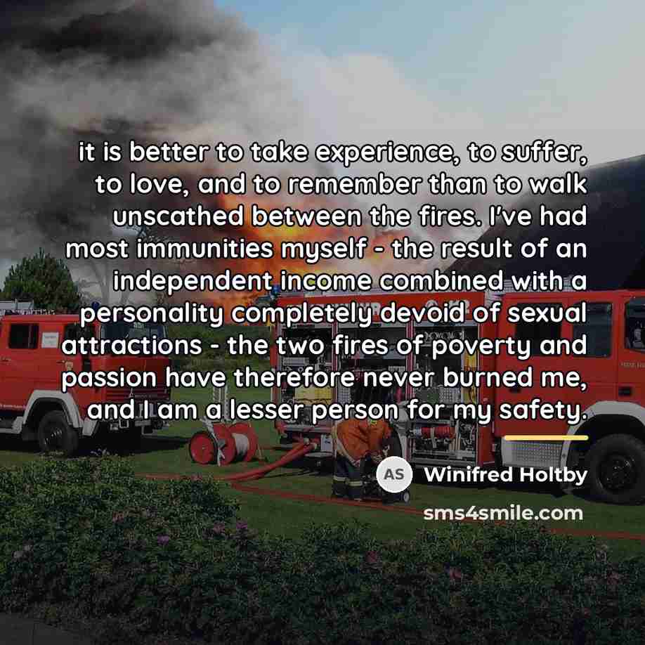 “it is better to take experience, to suffer, to love,…” quote by Winifred Holtby