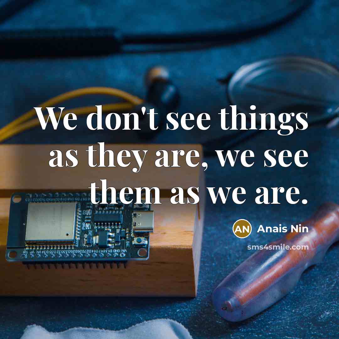 “We don't see things as they are, we see them…” quote by Anais Nin