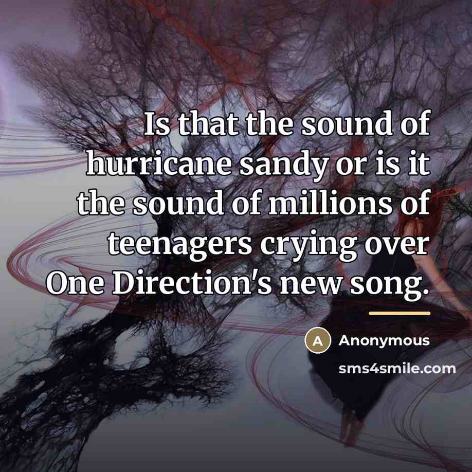 “Is that the sound of hurricane sandy or is it…” quote by Anonymous