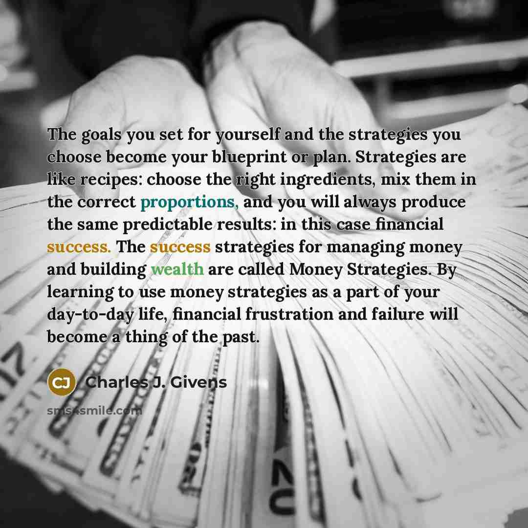 “The goals you set for yourself and the strategies you…” quote by Charles J. Givens