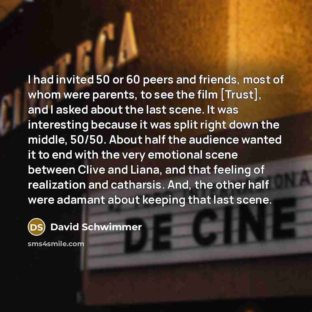 “I had invited 50 or 60 peers and friends, most…” quote by David Schwimmer