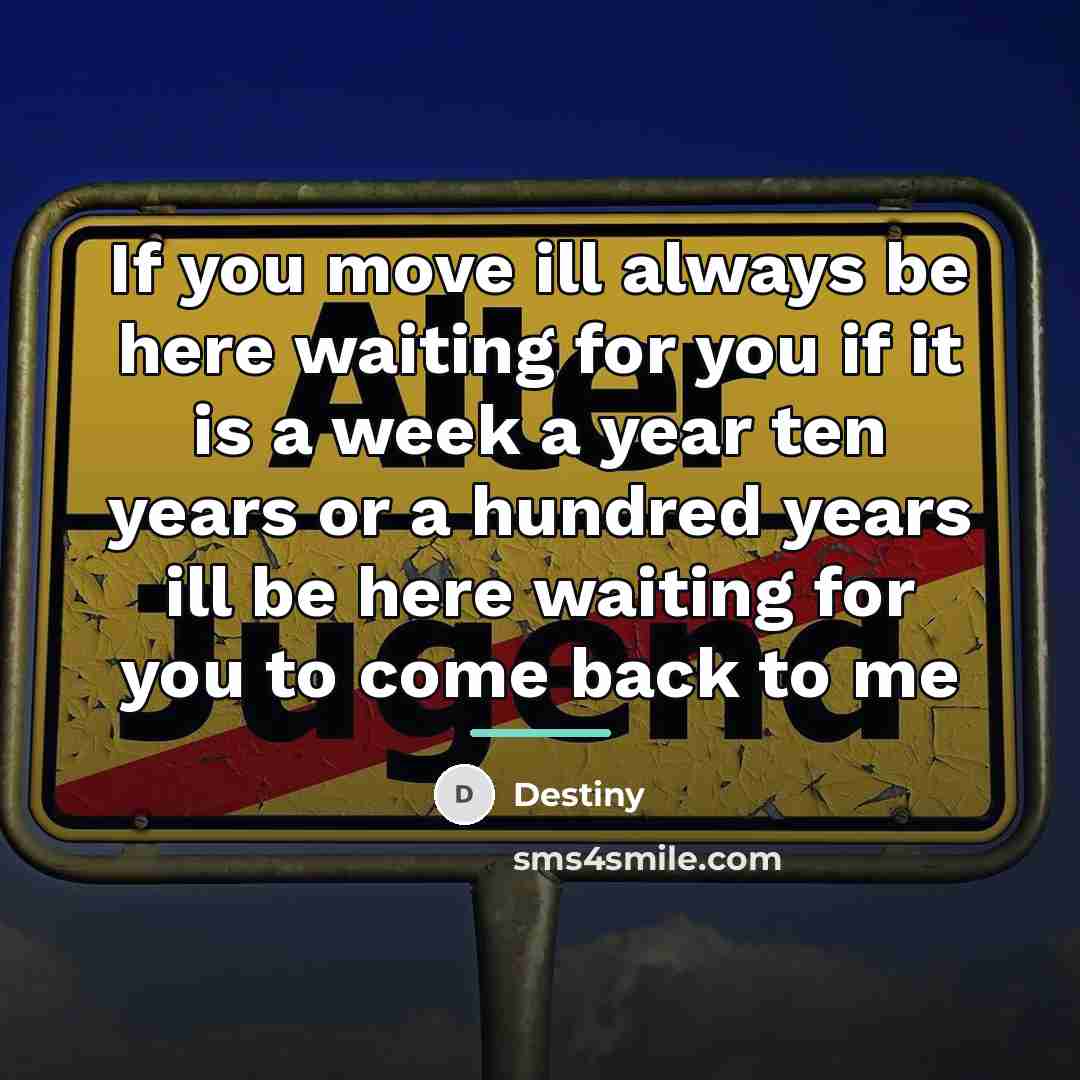 “If you move ill always be here waiting for you…” quote by Destiny