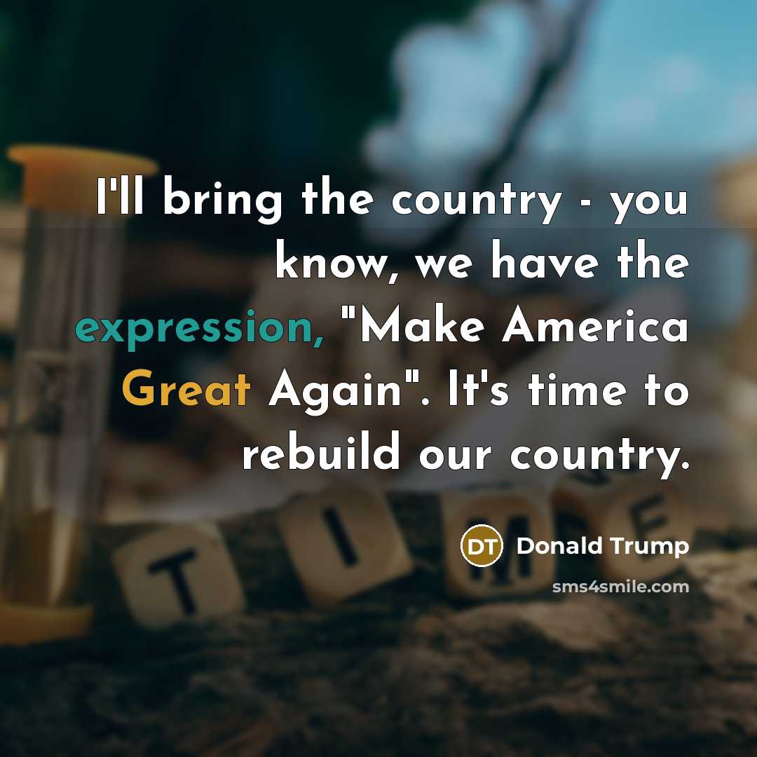 “I'll bring the country - you know, we have the…” quote by Donald Trump