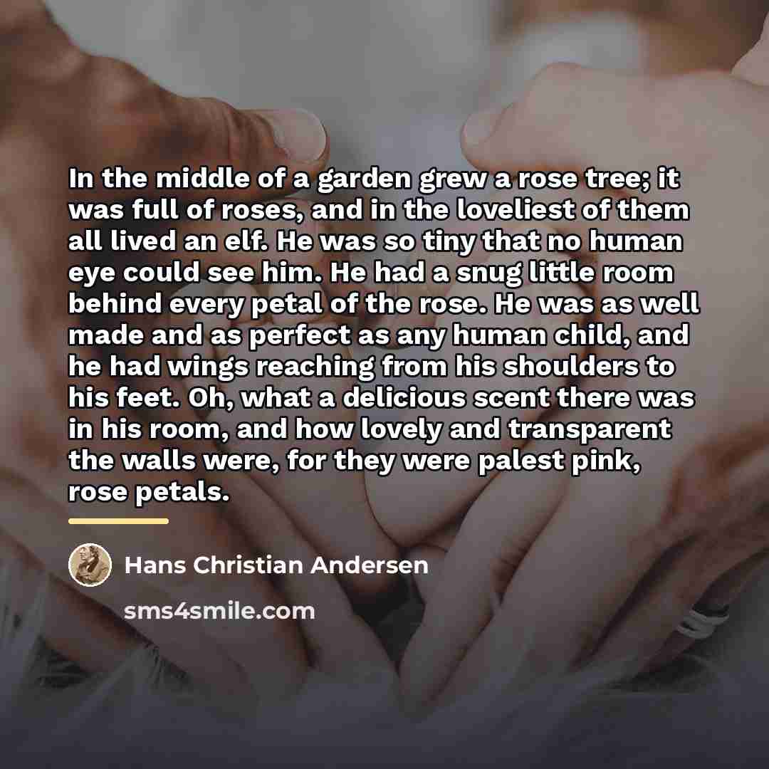 “In the middle of a garden grew a rose tree;…” quote by Hans Christian Andersen