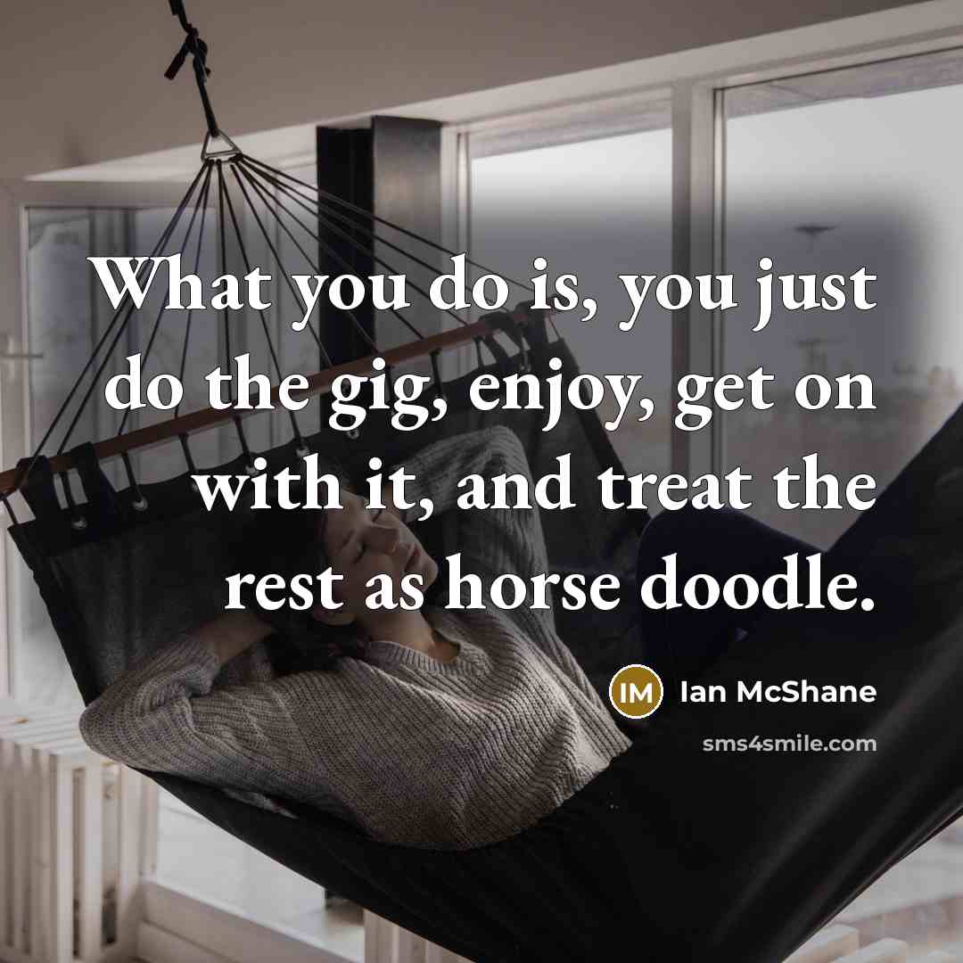 “What you do is, you just do the gig, enjoy,…” quote by Ian McShane