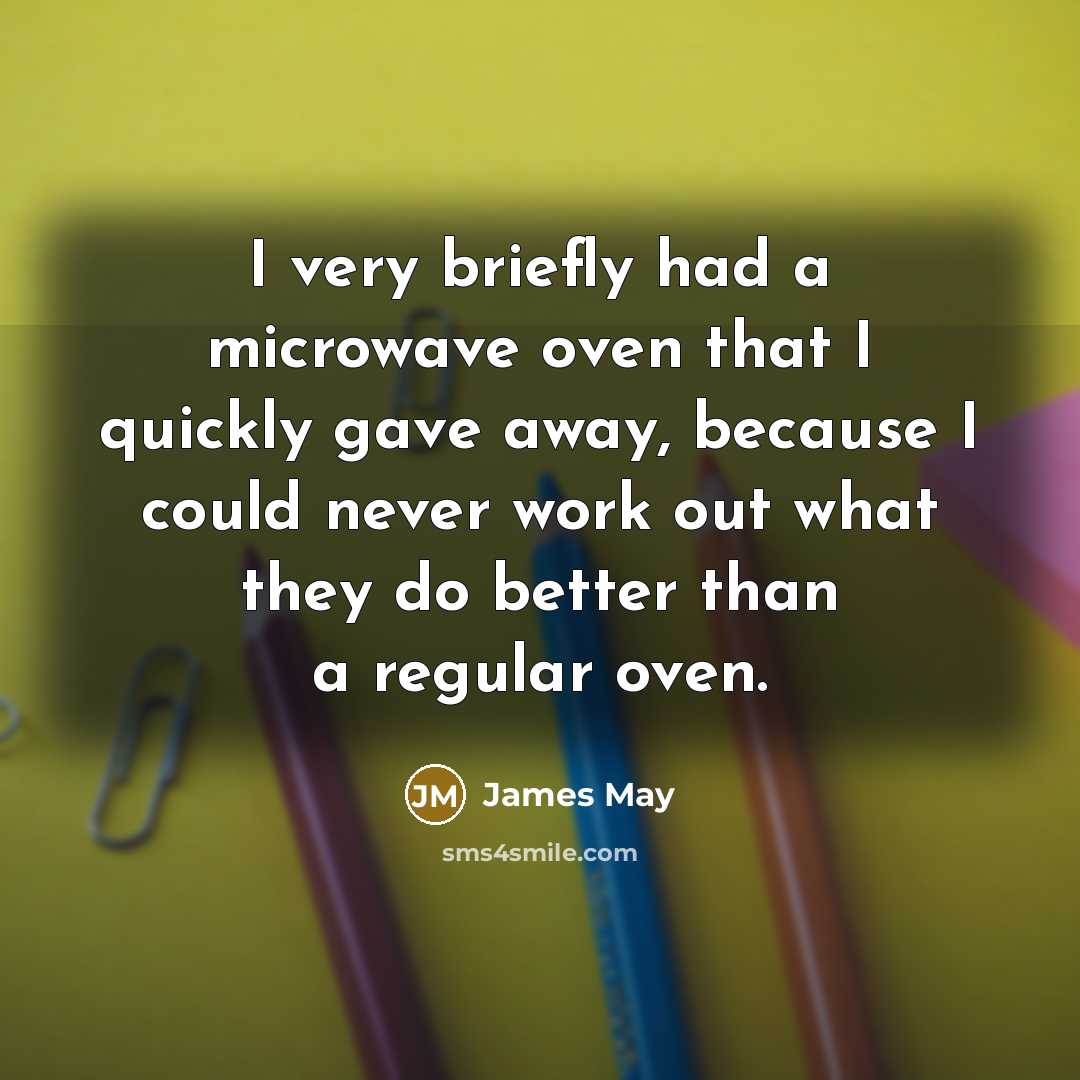 “I very briefly had a microwave oven that I quickly…” quote by James May