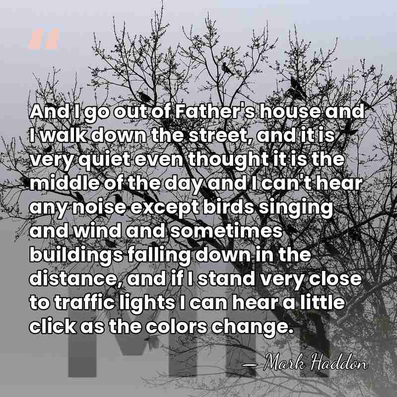 And I go out of Father's house and I walk down the&hellip; - Mark Haddon