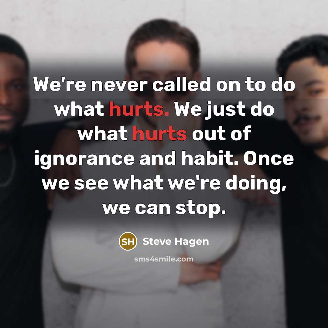 “We're never called on to do what hurts. We just…” quote by Steve Hagen