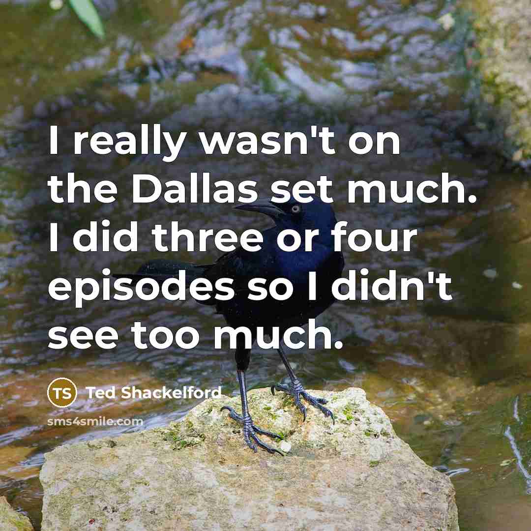 “I really wasn't on the Dallas set much. I did…” quote by Ted Shackelford