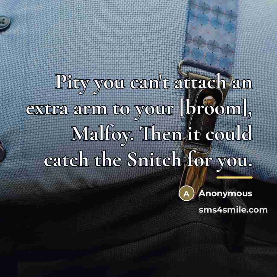 “Pity you can't attach an extra arm to your [broom],…” quote by Anonymous