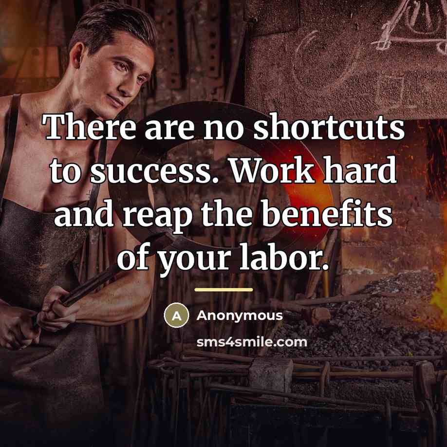 “There are no shortcuts to success. Work hard and reap…” quote by Anonymous