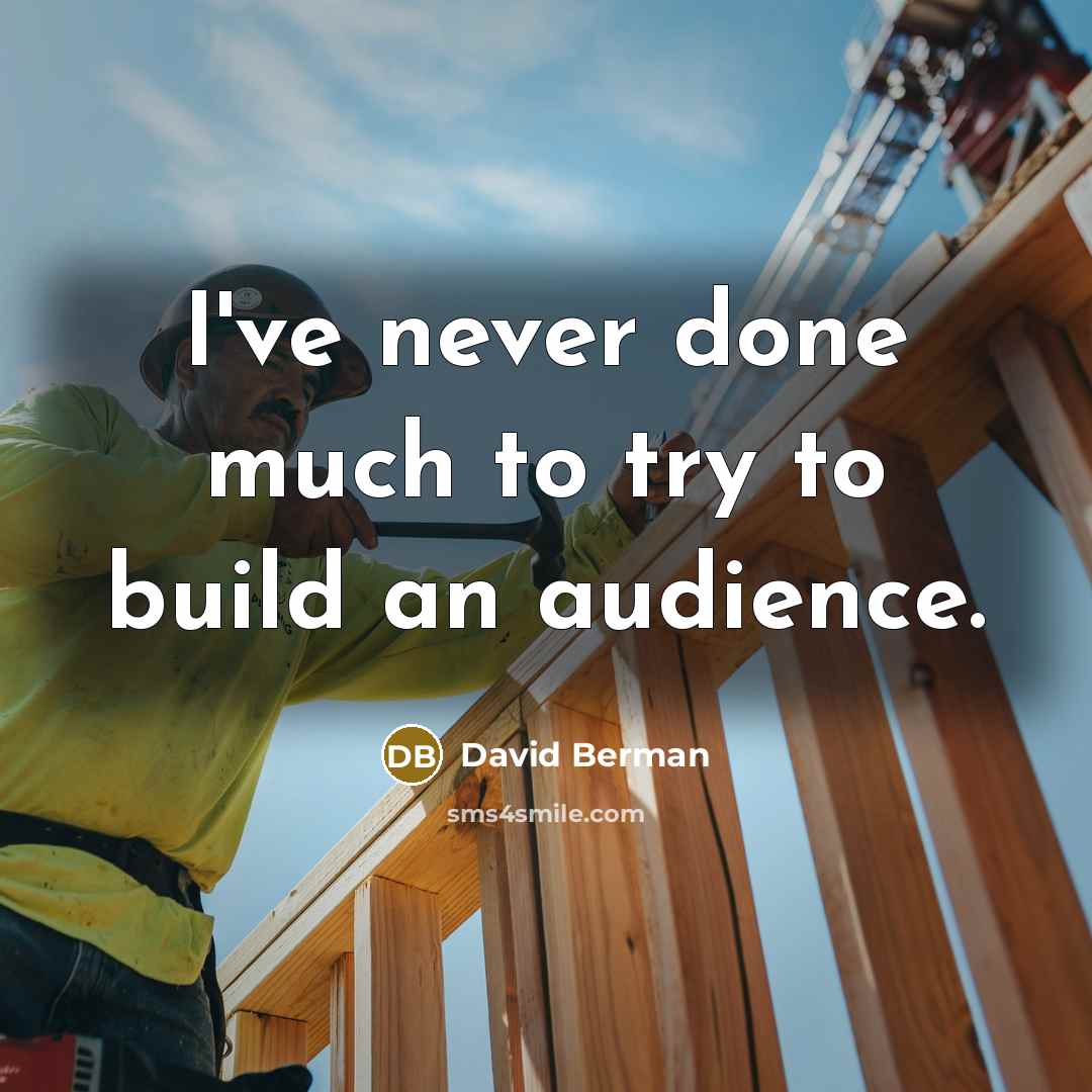 “I've never done much to try to build an audience.…” quote by David Berman