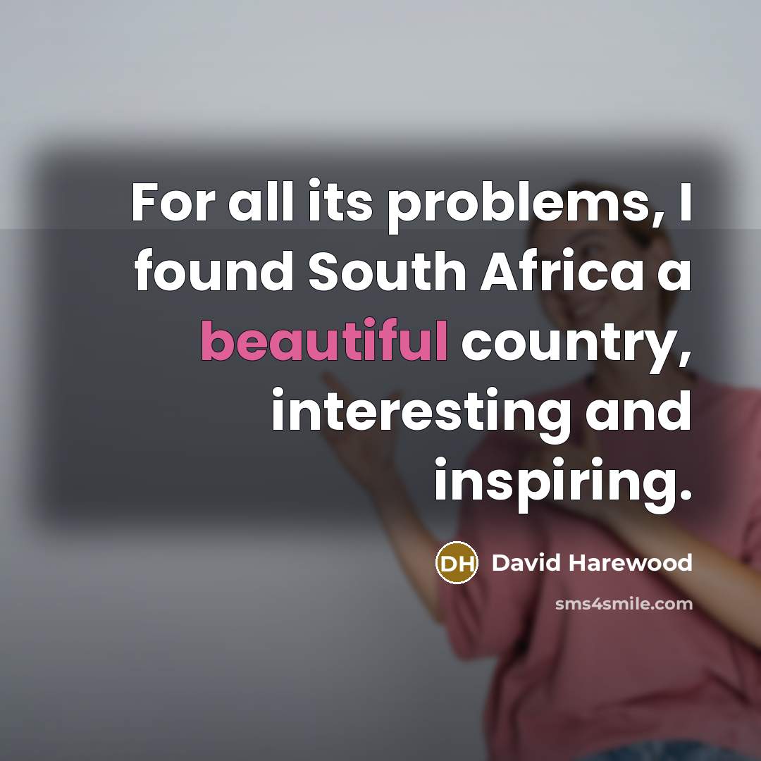 “For all its problems, I found South Africa a beautiful…” quote by David Harewood