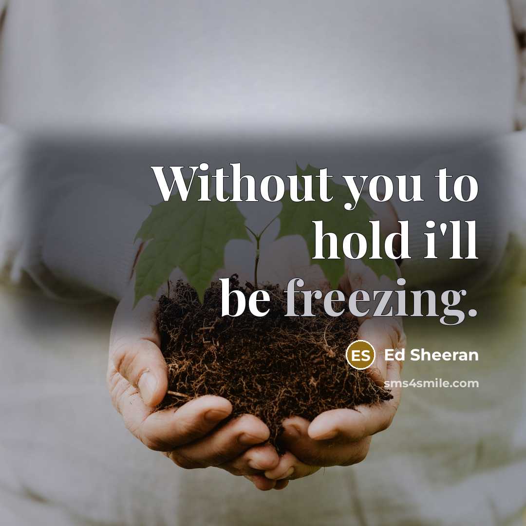 “Without you to hold i'll be freezing.…” quote by Ed Sheeran
