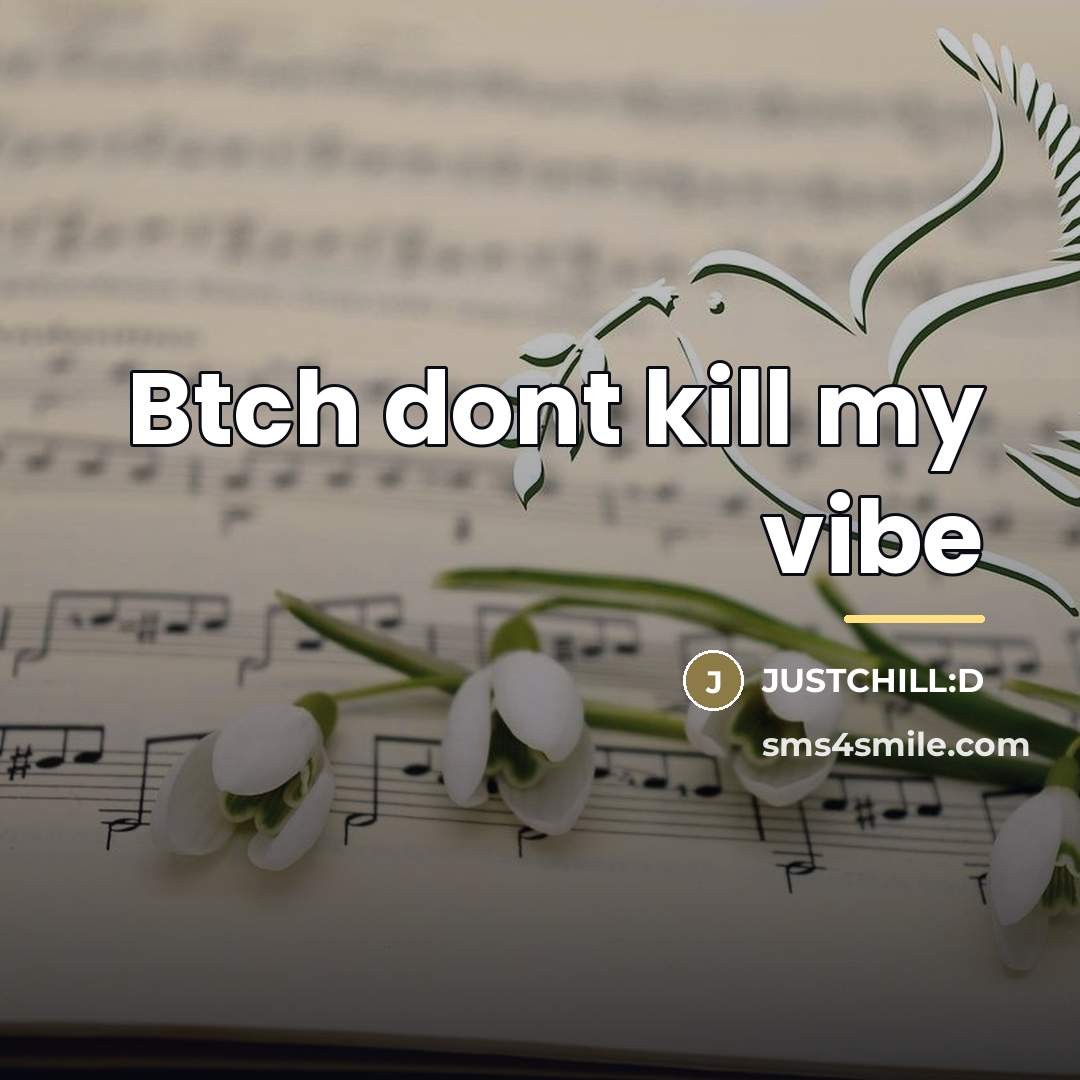 “Btch dont kill my vibe…” quote by JUSTCHILL:D