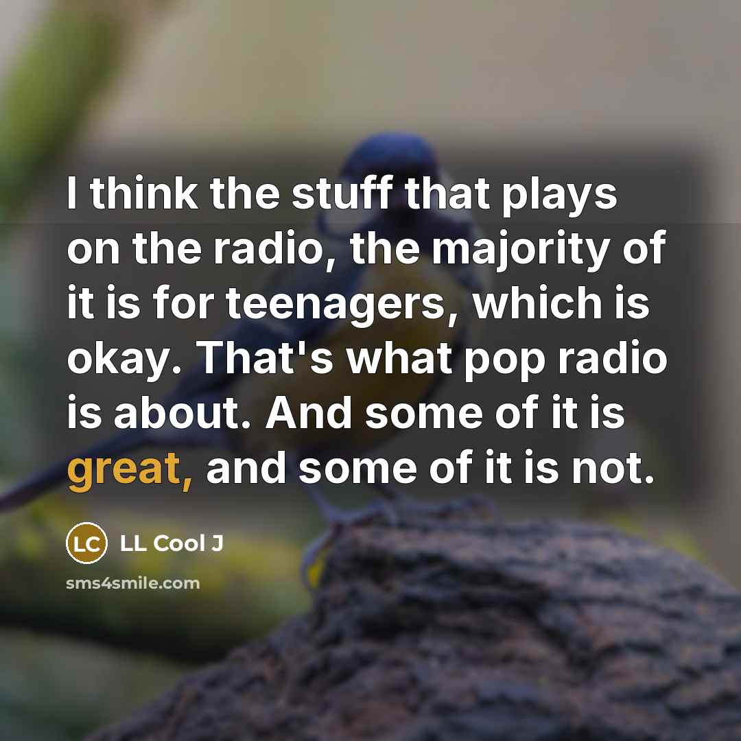 “I think the stuff that plays on the radio, the…” quote by LL Cool J