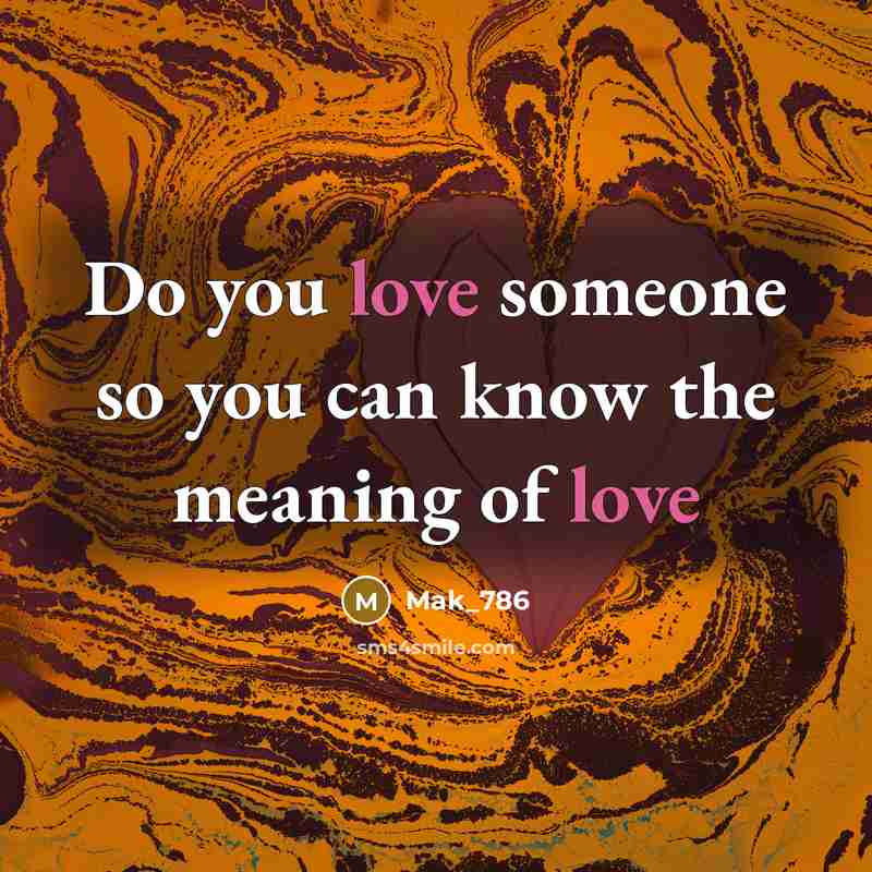 “Do you love someone so you can know the meaning…” quote by Mak_786