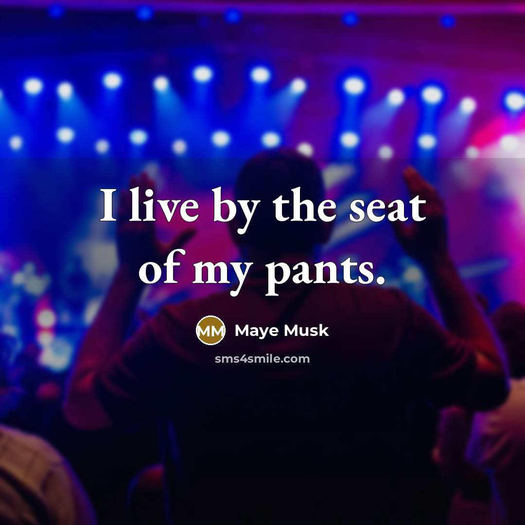 “I live by the seat of my pants.…” quote by Maye Musk