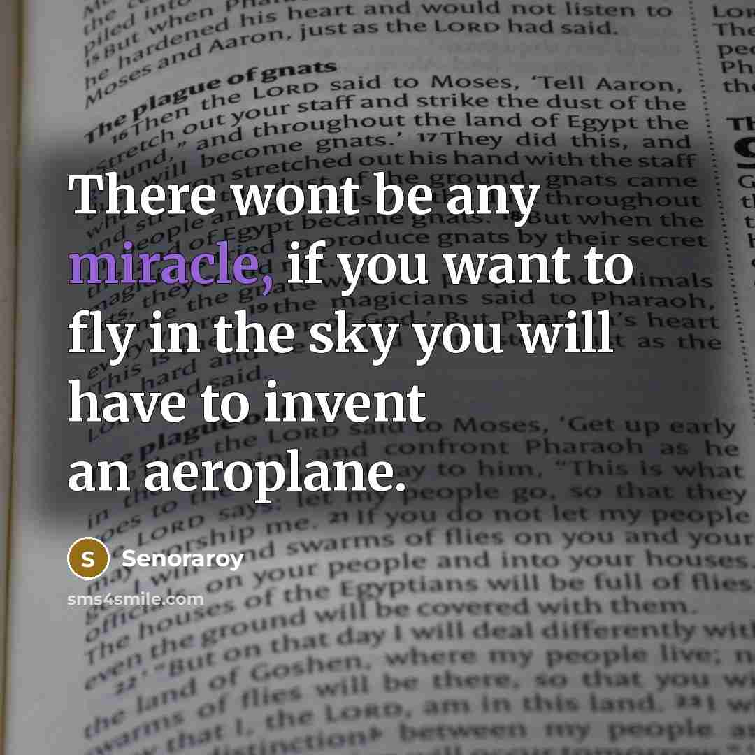 “There wont be any miracle, if you want to fly…” quote by Senoraroy