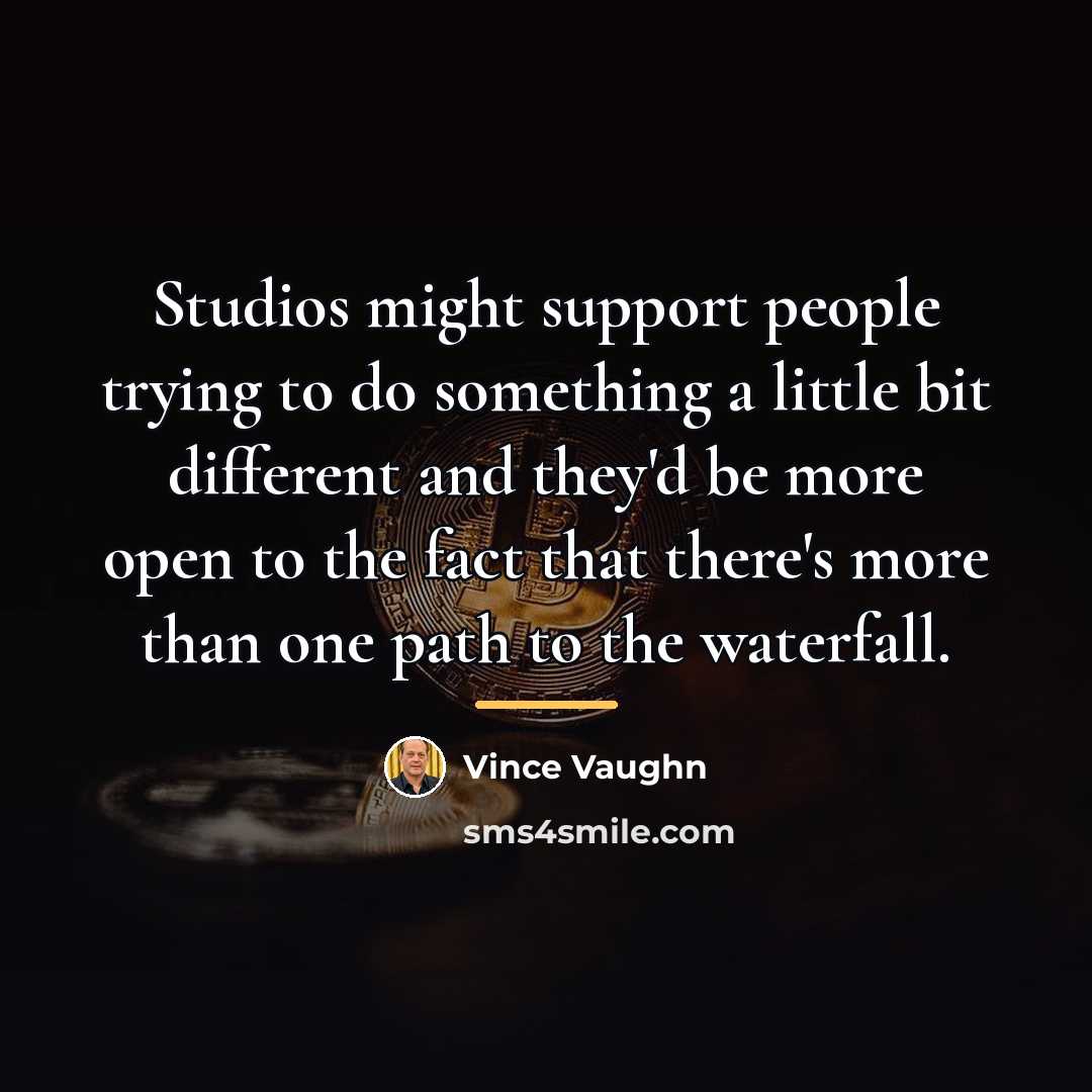 “Studios might support people trying to do something a little…” quote by Vince Vaughn