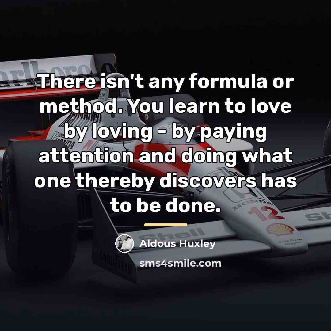 “There isn't any formula or method. You learn to love…” quote by Aldous Huxley