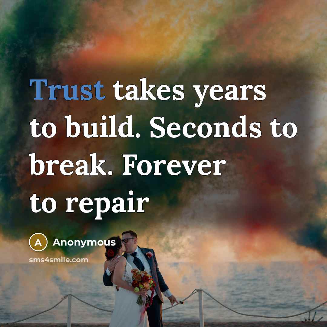 “Trust takes years to build. Seconds to break. Forever to…” quote by Anonymous