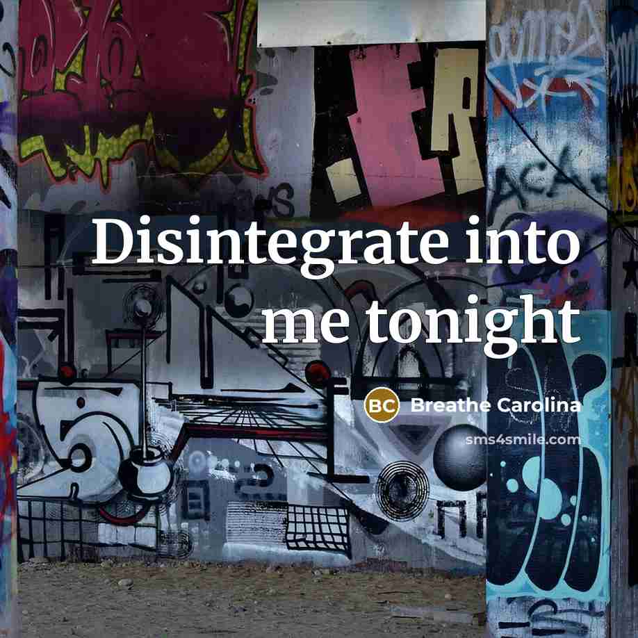 “Disintegrate into me tonight” quote by Breathe Carolina